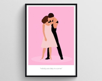 Affiche du film Dirty Dancing : impression d'art mural minimaliste