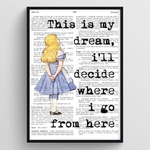 Alice in Wonderland wall print | Alice in Wonderland word art | Classic movie print | Alice in wonderland quote wall print