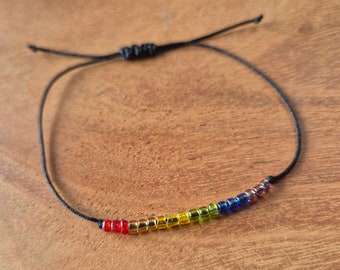 Pulsera arco iris con cuentas, pulsera con cuentas, pulsera arco iris, orgullo, joyería de verano