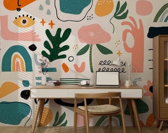 Abstract kunstbehang - Modern Home Decor Muurschildering patroonbehang, Textuurbehangmuurschildering, Woonkamerbehang.