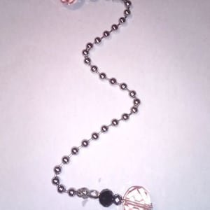 Steel Ball Chain Begleri Worry Beads w/ Light Pink & Black Faceted Glass Ball ChainBegleri