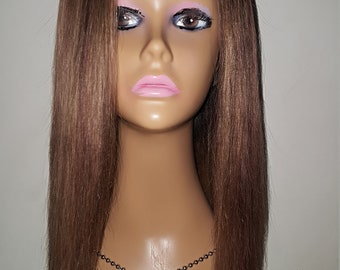 14" Custom Brazilian #2/99J/#27 Mixed Color Silk Top Full Lace Wig