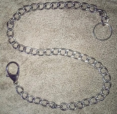 22" Silver Rhodium Heavy-Duty Biker Trucker Cuban Wallet Chain w/ Clasp
