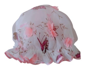 Schmetterling und Blumen Duschhaube Bouffant Style