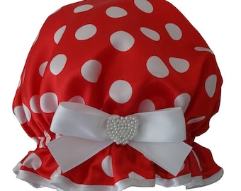 Ladies Shower Cap - Minnie  (Smaller) Polka Dots