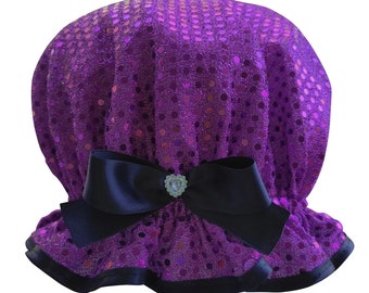 Ladies Shower Cap - Purple Sequin