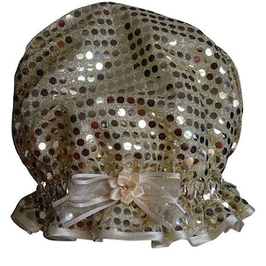 Glamour Gold Sequinned Shower Cap - Honey Sequin