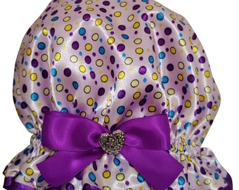Ladies Shower Cap - Purple Party