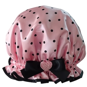 Gorro de ducha rosa de lunares para niñas - Little Dottie (para edades de 3 a 10 años)