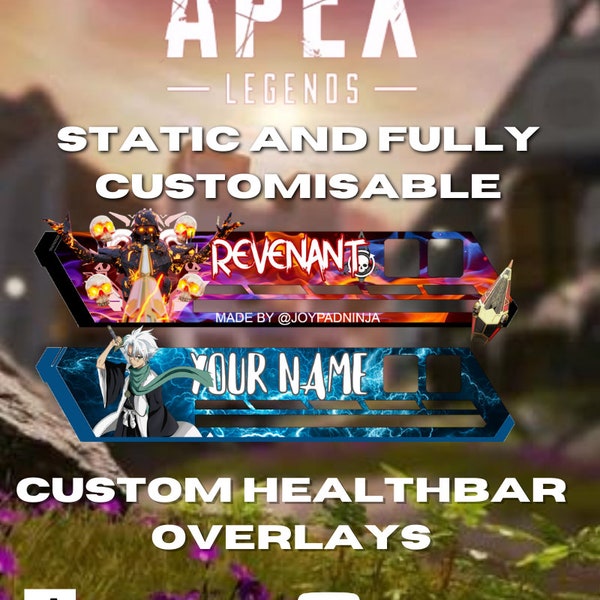 Apex Legends Customisable Health Bar Overlays, | for Streaming on Twitch, Youtube and Tiktok | For OBS and StreamLabs