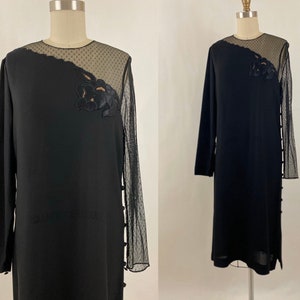 1970s One Shoulder Illusion Dress by AJ Bari • Size 12 Medium