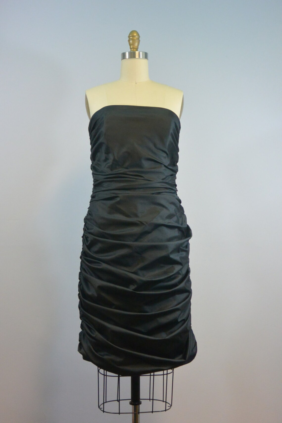 1980s Black Strapless Cocktail Dress Vintage LBD Size Medium | Etsy