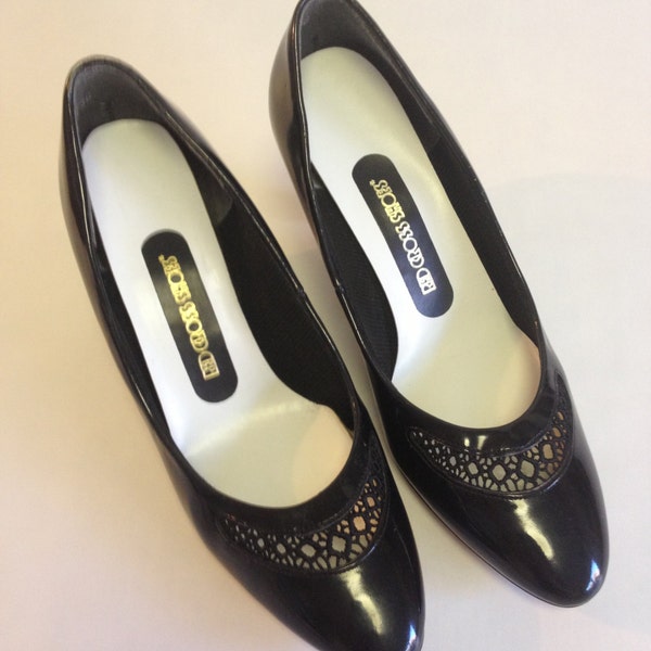 Vintage Black Patent Leather Pumps by Red Cross • Size 7