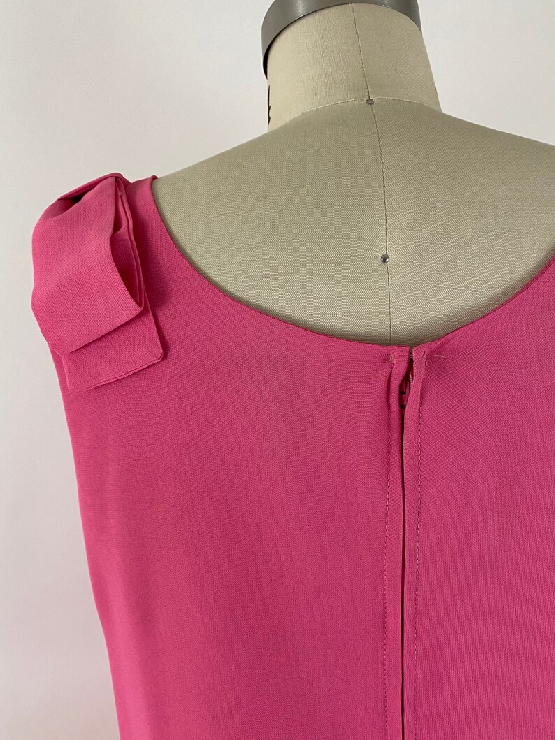 Vintage 60s Pink Beaded Shift Dress \u2022 Size Medium