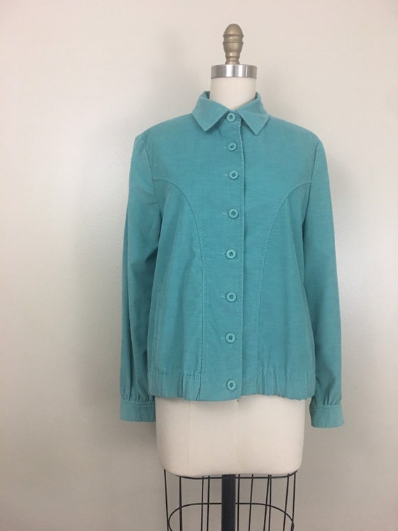 1970s - 80s Seafoam Corduroy Jacket by Country Sub
