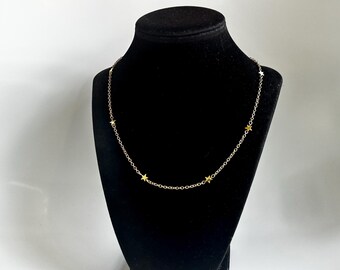 Gold star cable chain choker, minimalist necklace, celestial jewelry, whimsical fall accessories