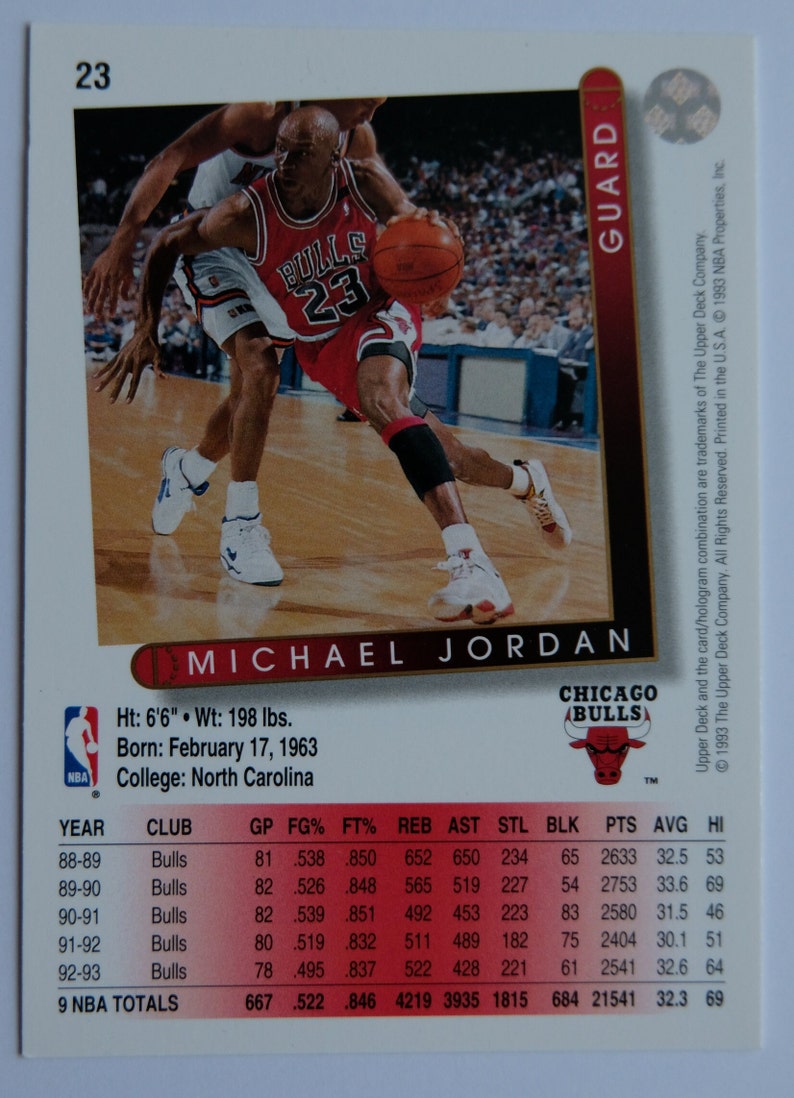 Michael Jordan 23 Upper Deck 93/94 image 3