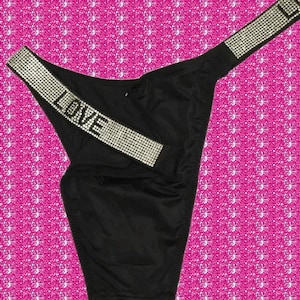 victoria secret sparkle garter belt VICTORIA'S SECRET VERY SEXY SHINE STRAP GARTER BELT XS / M BLACK RHINESTONE main image 0