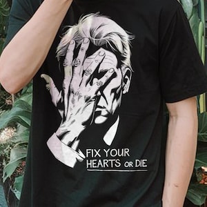 David Lynch Fix Your Hearts Or Die Tee | RIP David Lynch Shirt | Film Buff Apparel | Crewneck Cinematic Fashion | Vintage Movie Lovers Gift