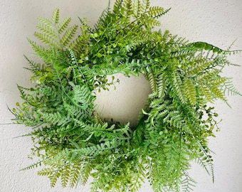 Mini Fern Wreath, Small Greenery Wreath, Mini Faux Fern Wreath, Candle Ring Wreath, Wall Decor, Versatile Greenery Accent, Housewarming Gift
