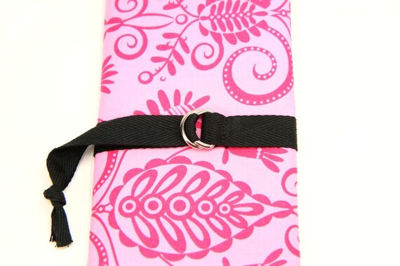 Short Knitting Needle Case Hot Pink Damask 24 Black Etsy