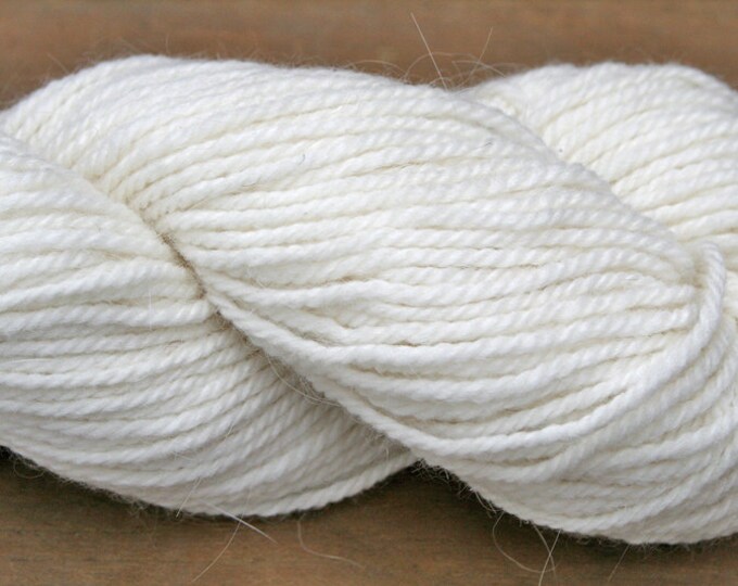 Featured listing image: Natural White Angora Alpaca Merino Wool Sock Yarn - 100 grams 364 Yards