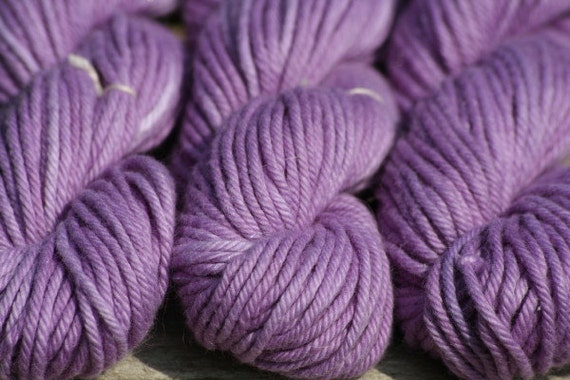 Hand Painted Yarn 100% Cotton - Lavender Purple - 3 oz 160 yards Worsted Weight