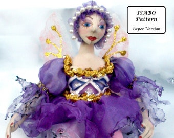 PATTERN- Paper Version, ISABO, sitting Fairy Tutorial, Cloth Dolls, Workshop, tutorial, Michelle Munzone, DIY, create a Fairy, décor
