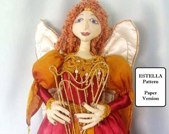 PATTERN, Paper Version,  ESTELLA, Angel- 48 cm (19") Tall, Cloth Dolls, Tutorial, DIY, Bambole Designs, Michelle Munzone, gift idea