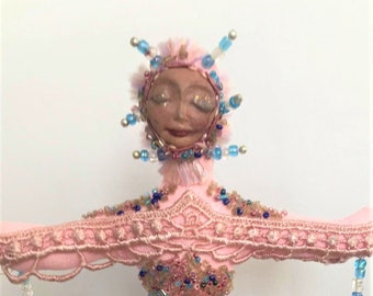 LIBRA- ZODIAC Art Doll, One Of A Kind, 20 cm (8") Tall, One of a Kind, Michelle Munzone, Home decor, gift ideas, healing dolls, mixed media