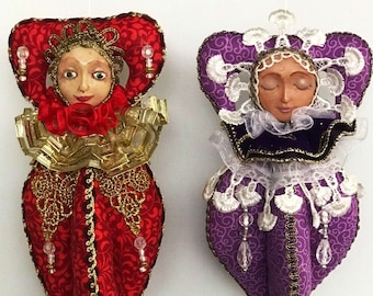 Pattern, E-Pattern, BAROQUE Style ORNAMENTS, Gift Ideas, Cloth Dolls, Christmas, Tutorial, DIY, Bambole Designs, Michelle Munzone