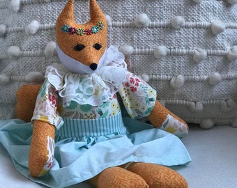 FOXY FOX, Soft Fox Doll, Toy, Fiber Art, Gift Idea, Animal Dolls,  michelledolls, child's doll, Bambole Designs, children's toys, toys