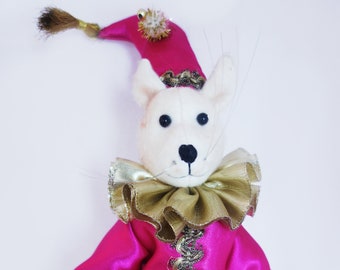 CAT POPPIN- Cone Puppet, Michelle Munzone, 56 cm (22”) Tall, One Of A Kind, Hanging Christmas Ornaments, Marionette, Textiles, Home Decor