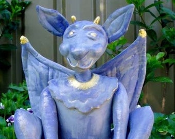 TUTORIAL- FERNANDO,  the GARGOYLE  - Height 11” (28 cm) Workshop, Cloth doll, Tutorial, Bambole, textiles, Instructional, michelledolls, Diy
