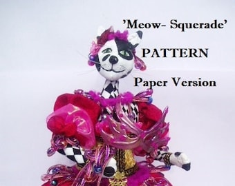PATTERN, Paper Version, MEOW SQUERADE, Costume doll, Cloth doll Workshop, Cloth Doll Projects, tutorial, Michelle Munzone, Diy