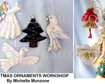 E-TUTORIAL, E-Workshop- Beaded and Acrylic CHRISTMAS ORNAMENTS, Instructional, Cloth Doll Project, Diy, Kids Projects