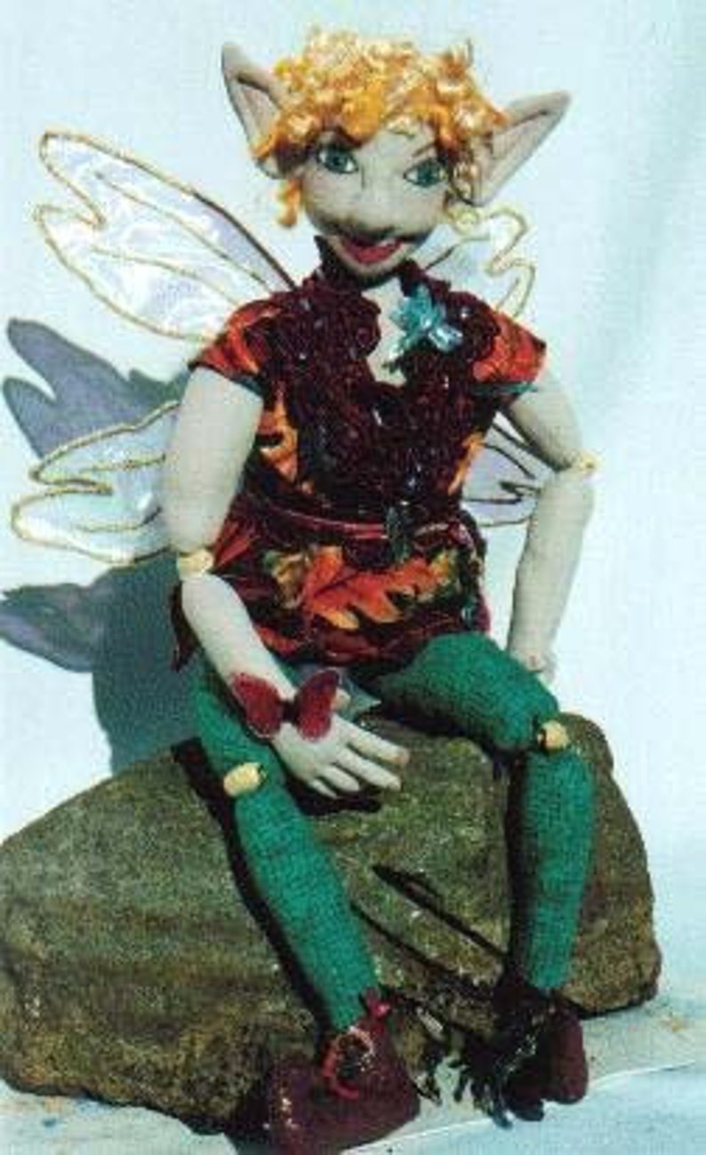 PATTERN & KIT to make KRISPEN, Diy Elf, Supplies, Michelle Munzone, soft sculpture, cloth doll, tutorial, doll making, Gift Ideas, decor image 3