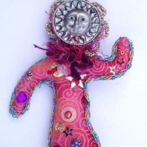 Wearable, Beaded Art Doll , One Of a Kind- SUN FACE