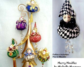 Pattern, E-Pattern, MERRY MAUBLES, Christmas Ornaments, Gift Ideas, Cloth Dolls, Christmas, Tutorial, DIY, bambole designs, Michelle Munzone