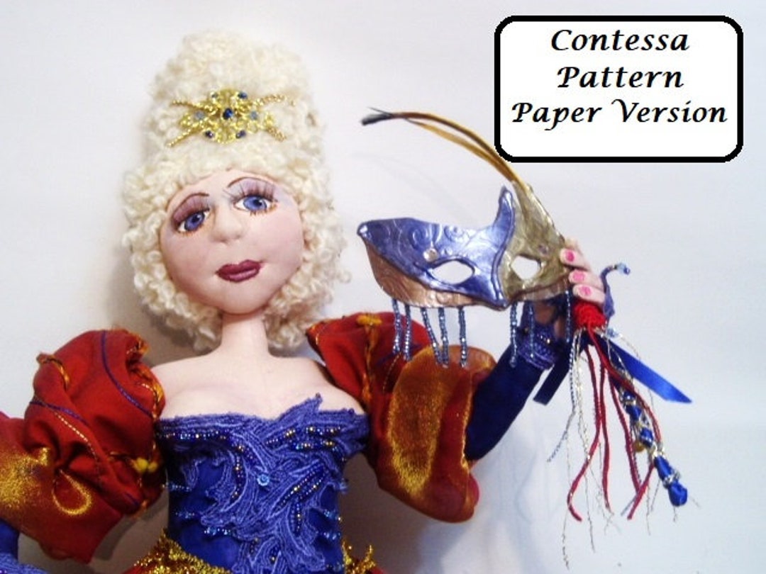 PATTERN, Paper Version, CONTESSA 56 Cm (22") Tall, Cloth Dolls