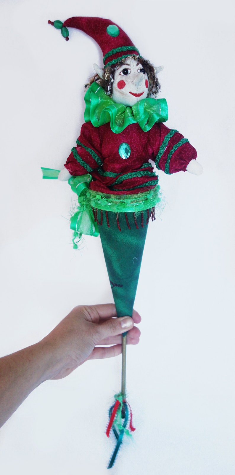 ELF POPPIN Cone PUPPET by Michelle Munzone 56 Cm 22 Tall Etsy