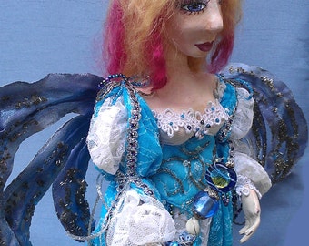 ANKARA, One Of A Kind, Fairy, Queen, Clay Doll, Fiber Art, Unique Gift, Michelle Munzone, bamboledesigns, Art Doll, Home Decor, sculpture