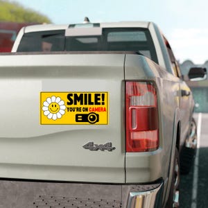 Smile You&#39;re On Camera Dash Cam Recording Sticker In Car Camera Recording Stickers Security Camera Sticker Signs Outdoor Safety Car Stickers