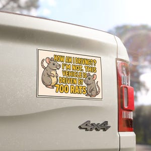 How Am I Driving? Im Not This Vehicle Is Driven by 700 Rats, How Am I Driving Rats, How Am I Driving, 700 rats, Rat Car Decal