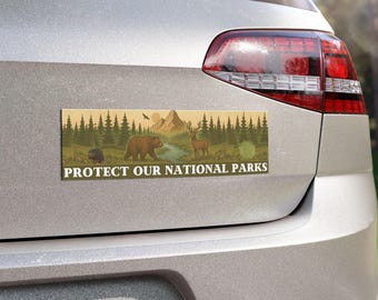 Protect Our National Parks, Wildlife Conservation, park ranger magnet, Environmental Sticker, Forest Animal Magnets, Save National Parks