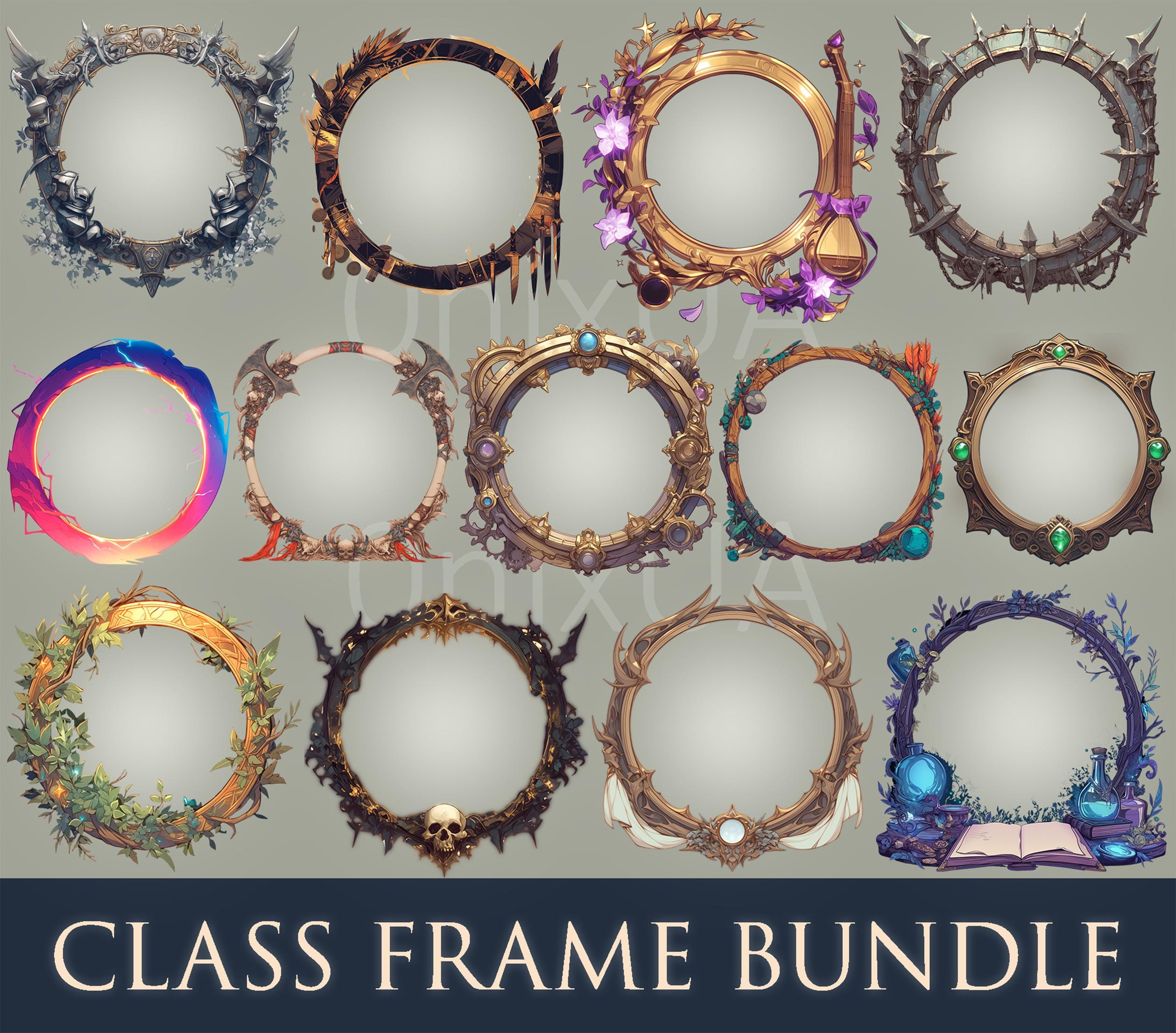 D&D Class Token Frames Bundle: Foundry VTT, Roll20 (PNG, PSD)