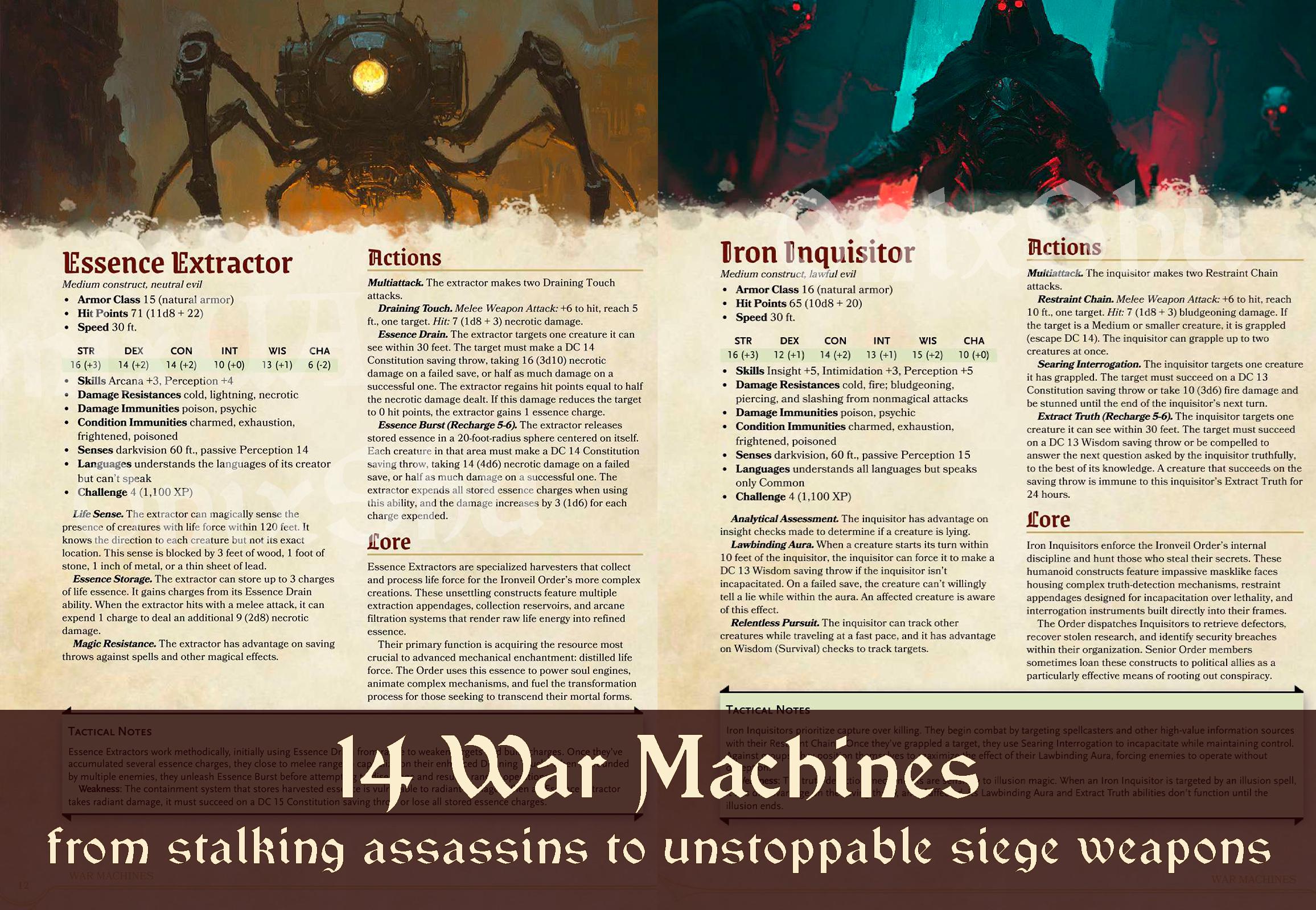Codex Automatica: Dark Mechanical Monster Manual for 5e (digital PDF ...