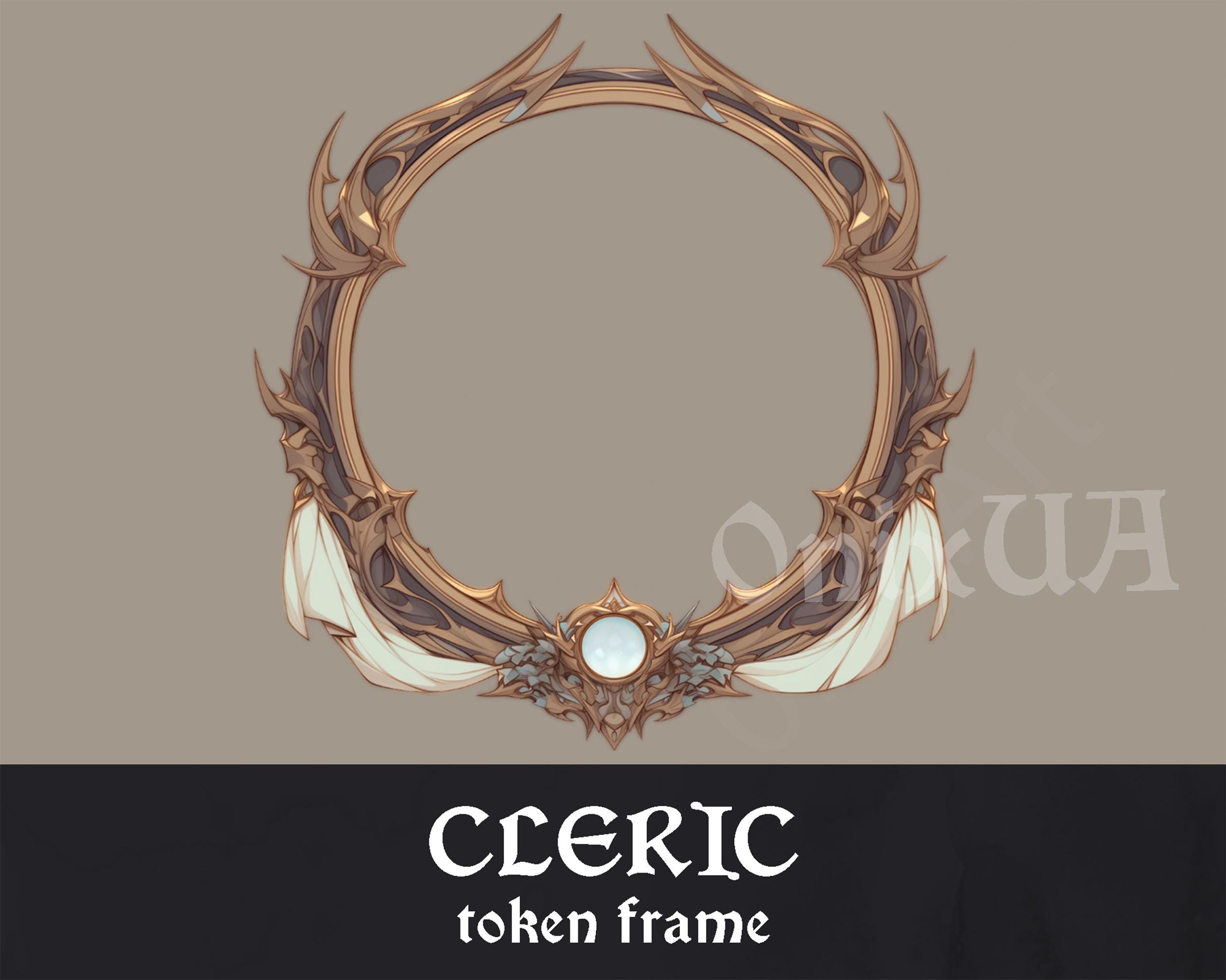 Cleric Token Frame: Holy Priest Border for D&D, Pathfinder (Digital Download)