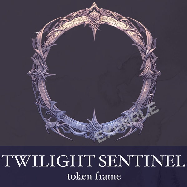 Twilight Paladin / Cleric Token Frame. Digital Token for Tabletop, Dungeons and Dragons, Pathfinder, etc. Moon Frame. Foundry VTT, Roll20