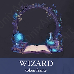 Wizard D&D Token Frame. Digital Token for Tabletop, Dungeons And Dragons, Pathfinder, etc. Foundry VTT, Roll20 image 1